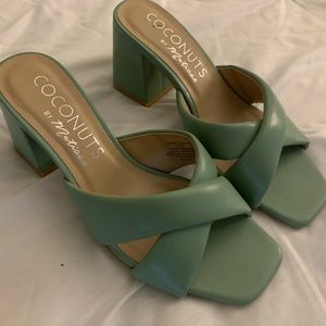 Green Block heels by Matisse —only worn once